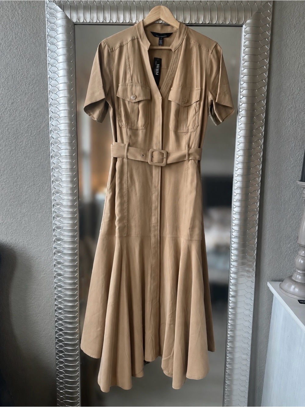 NWT WHBM Belted Utility Midi Dress Sz 4 - Picture 3 of 8